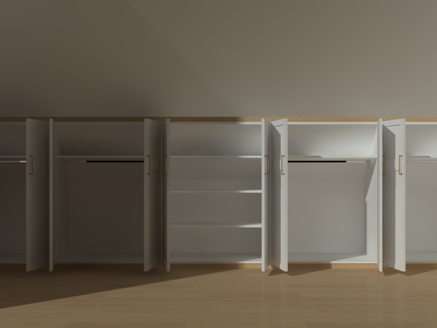 Visualisation 3D d'une penderie sur mesure