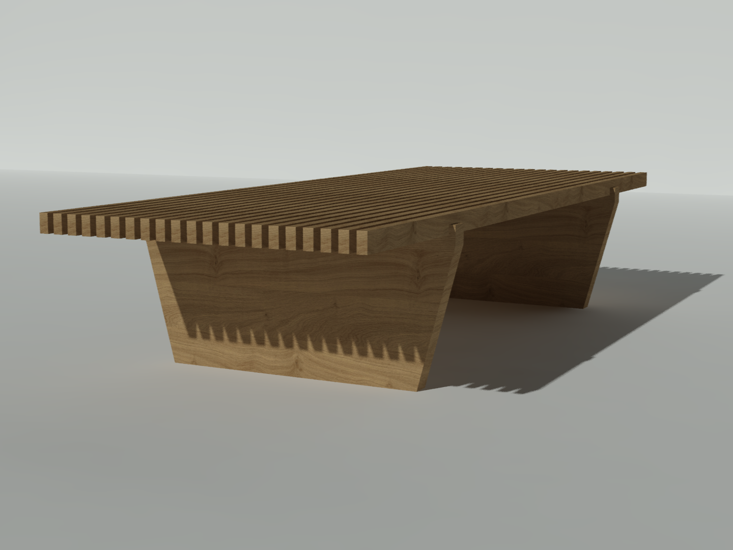 Rendu 3D d'une table en bois
